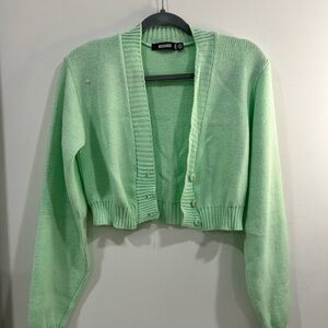 Missguided Mint Green Cropped Cardigan